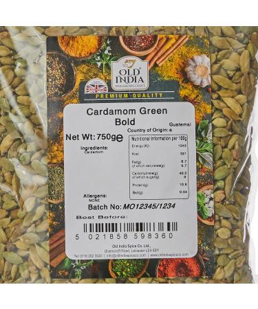 Old India Cardamom Green Bold 750g - Premium Quality Spice for Culinary Delights - Buy Online on SooperMarket.com