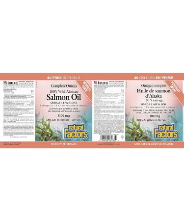 100% Wild Alaskan Salmon Oil 1300 mg Complete Omega. Bonus Size 220s - Buy Online on SooperMarket.com