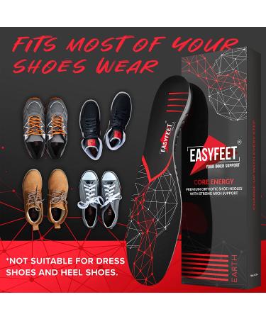 2022 Premium Anti-Fatigue High Arch Support Insoles | Relief Plantar Fasciitis & Foot Pain | Men 9-10.5/Women | Black M - Buy Online on SooperMarket.com