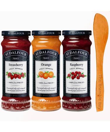 Jams & Preserves bundle includes St. Dalfour Fruit Spreads Strawberry Jam 284g Orange Raspberry Wooden spreader