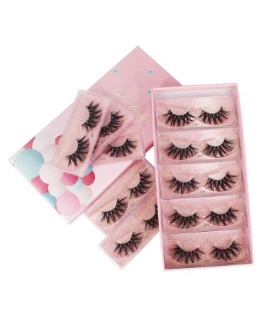 Bodermincer 10 Pairs 3D Mink Lashes - Wholesale Handmade Wispy Fluffy False Eyelashes for Natural Eye Makeup J007 - Buy Online on SooperMarket.com