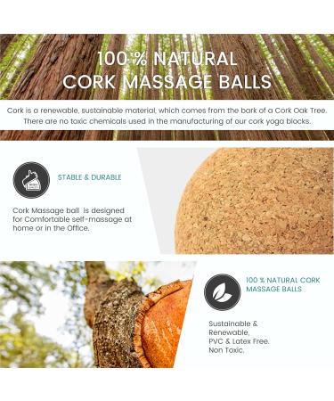 Natural Cork Yoga Studio Massage Ball - 4 cm | Eco-Friendly Recovery Tool for Pain Relief & Muscle Relaxation - Buy Online on SooperMarket.com