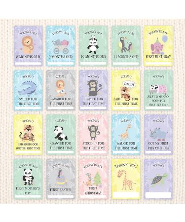 Baby Milestone Cards 57 Keepsake Moments | First Year Memories | Personalise | Unisex | Mum to be Gift | Baby ... - Buy Online on SooperMarket.com
