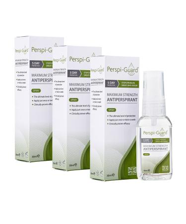 Perspi-Guard Maximum Strength Antiperspirant - Clinically Proven Protection From Problem Sweat And Odour - Made in UK - 30ml - Triple Pack Offer