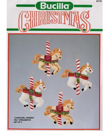 Bucilla - Carousel Horses - Felt Applique Ornament Kit 82740