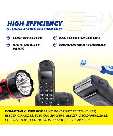Exell 1.2V NiMH AAA Rechargeable Button-Top Battery 1000 mAh Replacement for Electric Razor & Toothbrush International Shipping Available - Buy Online on SooperMarket.com