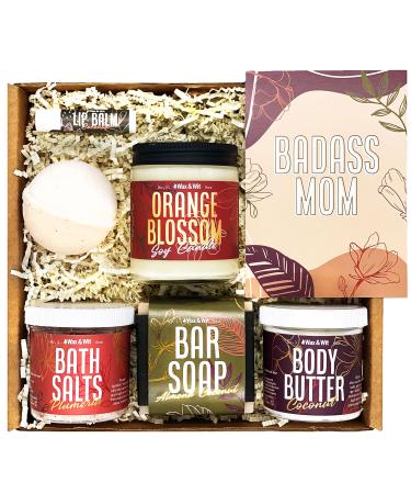 WAX & WIT Gifts for Mom Luxury Spa Set for Mom: Heartfelt Mother's Day & Birthday Pampering Kit | Handcrafted 7-Piece Relaxation Set from Daughter Son - Mom Birthday Gifts Mothers Day Gifts