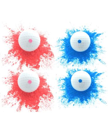 Essential Values Exploding Golf Balls (4 Balls)  Gender Reveal Golf Ball, Prank Golf Balls, Trick Golf Balls for Practical Jokes and Golf Theme Gender Reveal Parties