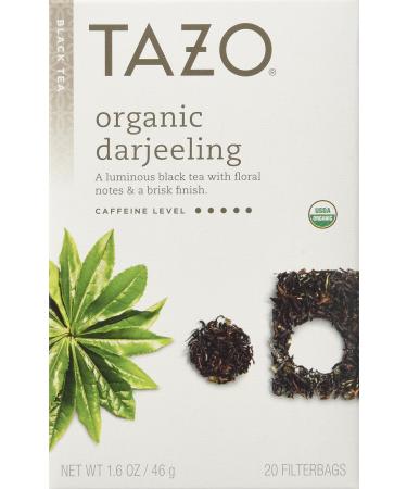 Tazo Organic Darjeeling Black Tea, 20-Count Tea Bags (Pack of 6) Black Darjeeling