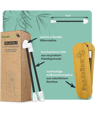 Buy Pandabaw Reusable Cotton Swabs - Extra Soft Silicone Q-tips for Makeup Removal & Ear Care - Eco-Friendly Black - Buy Online on SooperMarket.com