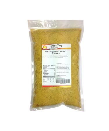 Nutritional Yeast Flakes 1 lb. Fortified - Gluten Free - Non GMO - Vegan - Vegetarian Support Formula Medley Hills Farm