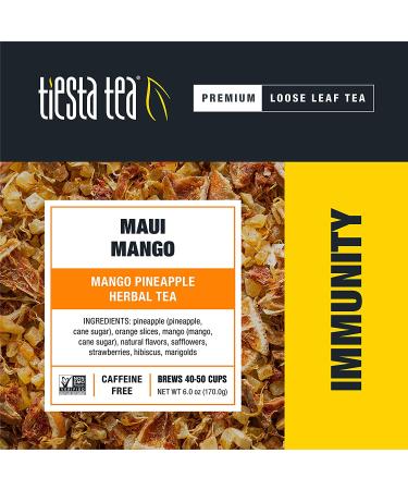 Tiesta Tea Maui Mango Herbal Tea - 6 oz Tin | Non-Caffeinated, 50 Cups | Natural Flavors, No Artificial Ingredients - Buy Online on SooperMarket.com