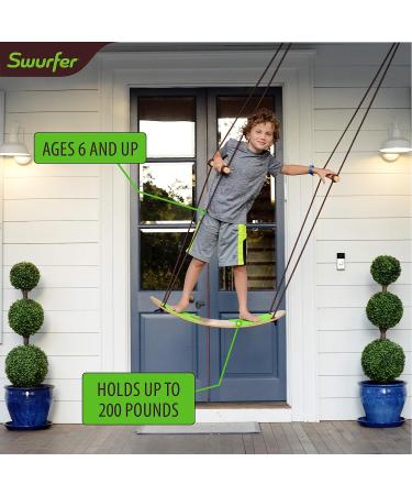 Swurfer Bamboo Limited Edition Tree Swing with Skateboard Seat Design and Adjustable Handles - Buy Online on SooperMarket.com