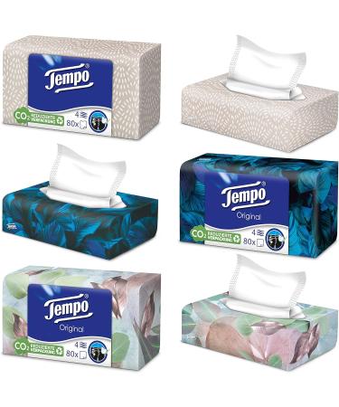 Tempo Original Tissues Mega Pack - 6 x 2 Boxes (80 Tissues Each) | Ideal for Home & Travel | International Shipping Available - Buy Online on SooperMarket.com