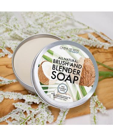 CINEMA SECRETS All Natural Vegan Brush & Blender Sponge Soap with Coconut Oil | Includes Scrubber - Buy Online on SooperMarket.com