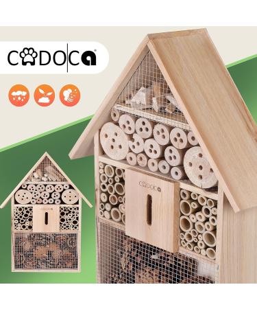 Cadoca XXL Insect Hotel | Wooden Bug House 48x31x10cm | Weatherproof Garden Bee Home for Bees, Butterflies, Ladybugs | Hanging Nesting Habitat - Buy Online on SooperMarket.com
