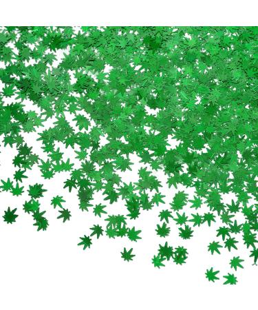 20 Grams Weed Leaf Glitter Festival Pot Leaves Nail Body Art Decoration for DIY Festival Makeup Accessories (Green)