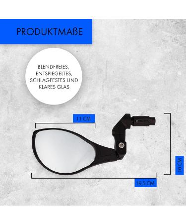 Xirrix Universal Bike Mirror - Premium Handlebar Return Mirror for Bicycles & E-Bikes - Left Side Handlebar End Mirror - Buy Online on SooperMarket.com