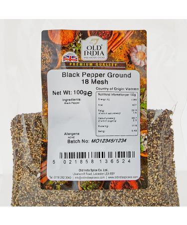 Old India Black Pepper Ground 18 Mesh - 100g | Premium Quality Spice - Buy Online on SooperMarket.com