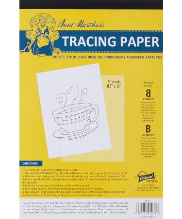 Aunt Martha's 8.5-Inch by 12-Inch Tracing Paper, 50-Sheet multi-colored
