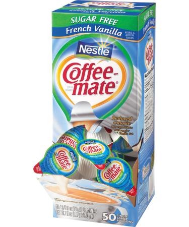 Coffee-Mate Coffee Creamer Sugar Free French Vanilla Liquid Singles 0.375-Ounce Creamers (Pack of 50) by Coffee-mate