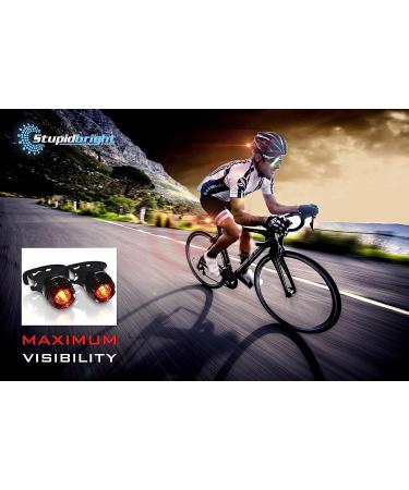 Stupidbright SBR-1 Mini LED Rear Bike Tail Light | Strap-On Micro Bicycle Light for Skateboard & Longboard - Buy Online on SooperMarket.com