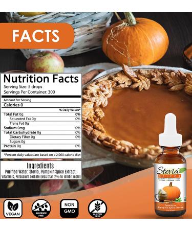 Stevia Select Pumpkin Spice Liquid Stevia Drops - 2 Oz | Zero Calorie Sweetener Extracted from Sweet Leaf | Keto Friendly & Sugar-Free - Buy Online on SooperMarket.com