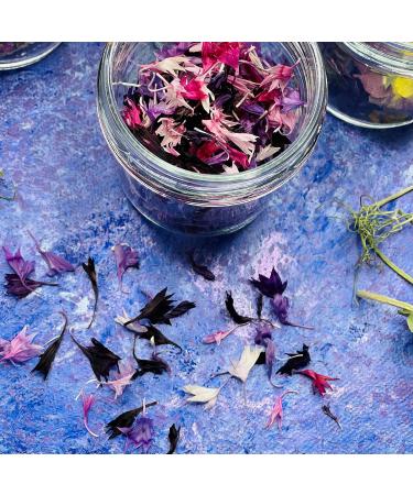 Edible Dried 'Enchanted' Flower Petal Cake Decorating Gift Set- 6 x 120ml Jars In Beautiful Presentation Box - Violas Pansies Cornflower Alyssum Pea Shoot Tendrils Nasturtium Leaves (464) - Buy Online on SooperMarket.com