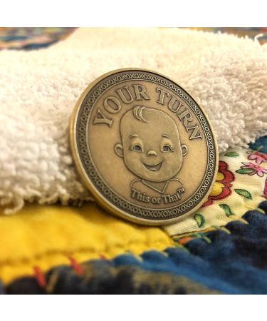 Diaper Changing Decision Making Coin for Expecting Parents | Fun Parenthood Celebration Gift - Buy Online on SooperMarket.com