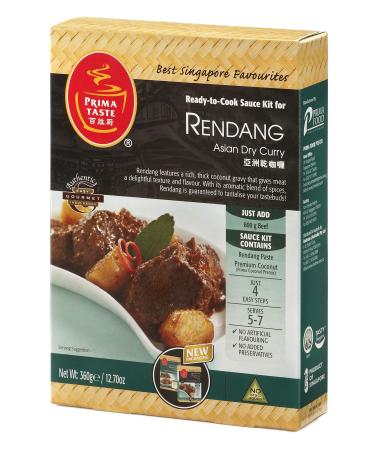 Prima Taste Ready-to-Cook Sauce Kit for Rendang Asian Dry Curry 360 g