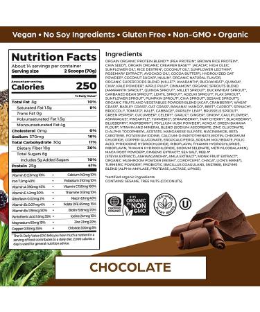 Orgain Organic Perfect Meal Powder Vegan Meal Replacement | 25g Plant Based Protein | 80+ Superfoods | Fiber & Probiotics | Non-GMO Chocolate 2.16 lb - Buy Online on SooperMarket.com