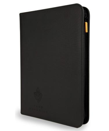Card Guardian - 9 Pocket Premium Binder with Zipper for 360 Cards - Side Loading Pockets for Trading Card Games TCG (Black)