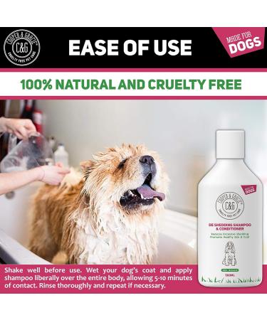 C&G Pets | De Shedding Shampoos & Conditioners For Dogs 500ml | Reduces Excessive Shedding Promotes Healthy Skin & Coat | 100% Natural Dog Shampoo And Conditioner | Show Standard Shine (500ML) 500 ml (Pack of 1) - Buy Online on SooperMarket.com