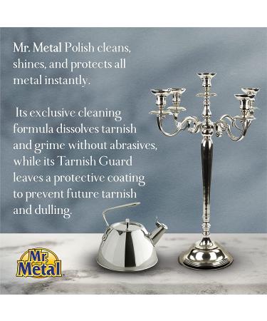 Mr. Metal Metal Polish Liquid - Non-Abrasive All Metal Cleaner - 8 oz Instant Sterling Silver, Brass, and Chrome Polish - Buy Online on SooperMarket.com