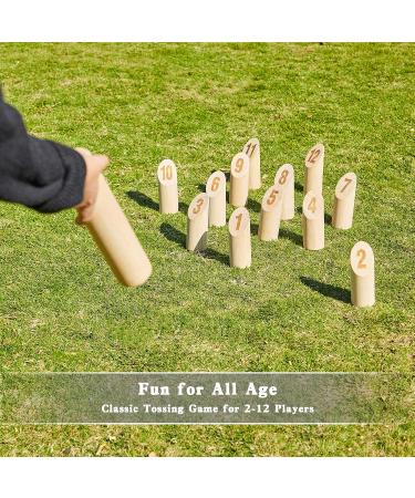 OLSA Wooden Throwing Game Set | Numbered Block Tossing Game with Scoreboard & Carry Bag | Outdoor Backyard Lawn Game for Kids and Adults - Buy Online on SooperMarket.com