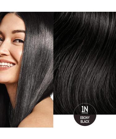 1 Box Permanent Hair Color in 1N Ebony Black - Long-Lasting Formula - Buy Online on SooperMarket.com