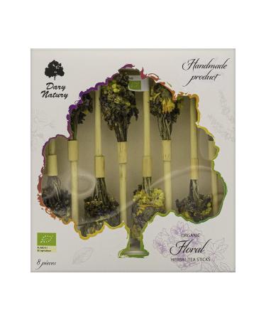 Organic Herbal Tea Sticks Floral - Leaf Handmade Bio Product Gift Set Natural Premium Quality