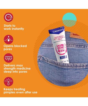 Clearasil Ultra Rapid Action Vanishing Acne Treatment Cream 1 oz - Pack of 2 - Buy Online on SooperMarket.com