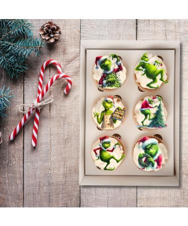 PRECUT Grinch Cupcake Toppers #1 Edible Christmas Cake Decorations Grinch Christmas Decorations Christmas Grinch Cake Topper (12) - Buy Online on SooperMarket.com