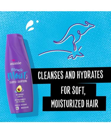 Aussie Miracle Moist Shampoo for Dry Hair - Paraben Free with Avocado & Jojoba - 12.1 oz - International Shipping Available - Buy Online on SooperMarket.com