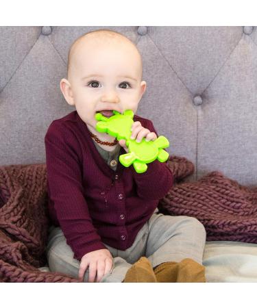 Little Bambam Giraffe Teether Toy by Bambeado - Natural Teething Comfort for Baby and Infant - Lime - Buy Online on SooperMarket.com