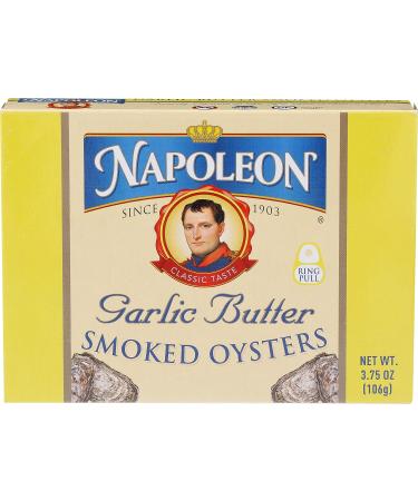 NAPOLEON Garlic Butter Oysters - 3.66 oz | Premium Seafood Delicacy - Buy Online on SooperMarket.com