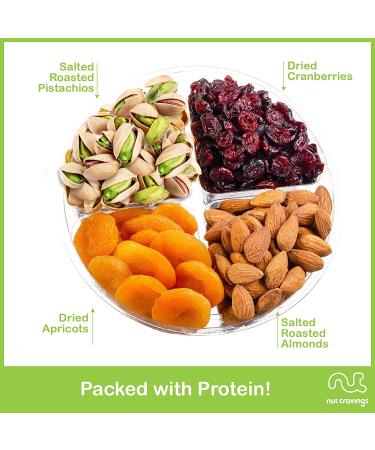 Dried Fruit & Nuts Gift Basket with Green Ribbon - Holiday Gourmet Bouquet for Birthday & Christmas - Kosher Snack Box for Men & Women - 4 Assortments - Buy Online on SooperMarket.com