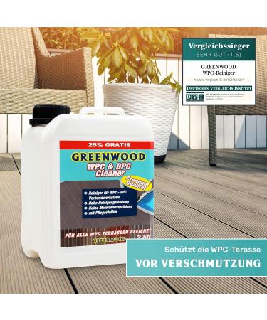 Greenwood WPC & BPC Cleaner | PH Neutral Concentrate for Terrace Planks | 2.5L - Eco-Friendly Cleaning Agents & Care Products - Buy Online on SooperMarket.com