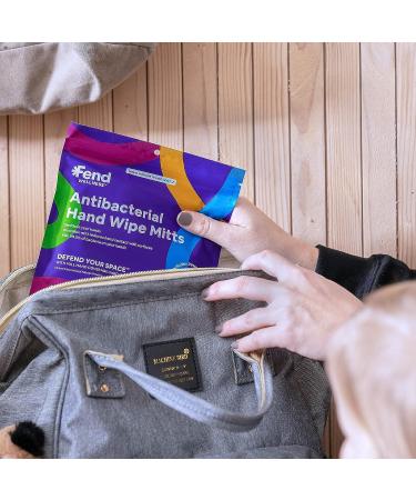Fend Wellness 75% Alcohol Hand Wipes - Mitt Wearable Pre-moistened Mitten-Shaped Sanitizer with Protective Liner - Full Hand Coverage - 10 Wipe Mitts Set - Buy Online on SooperMarket.com