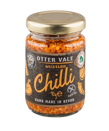 Otter Vale Chilli Mustard hot with chilli spice hand-made in Devon gluten-free 90g glass jar