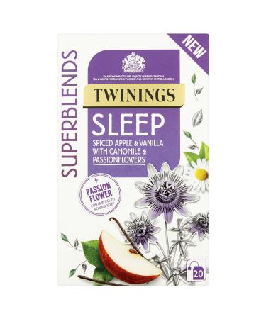 Twinings Superblends Sleep Tea - Spiced Apple & Vanilla Herbal Tea Infusion with Camomile & Passion Flower - 20 Biodegradable Tea Bags