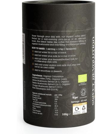 Sweet Revolution Organic Shroom Coffee with Lion's Mane, Reishi and Chaga 100g - Buy Online on SooperMarket.com