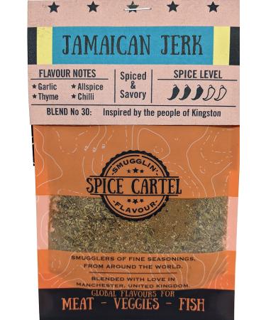 Spice Cartel's Jamaican Jerk. A Spicy Blend For A Taste Of Island Life Perfect For Jerk Chicken. 35g Resealable Pouch. Hand Made In The UK.