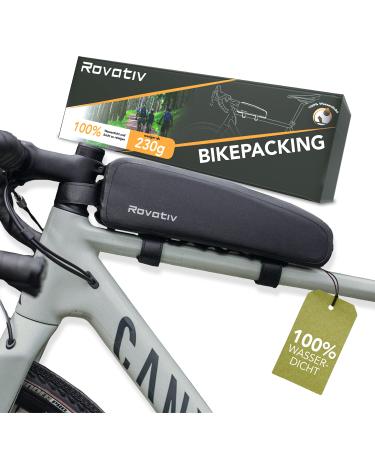 Rovativ bike packing top pipe pocket 1.8 liters 100% waterproof - Top Tube Bag - Extra Fixed Support - New Zipper - For Gravel Bike Racing Bike MTB